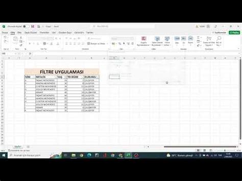 Excel Konu Anlat M Filtre Uygulamalar H Zl Hikayesiz