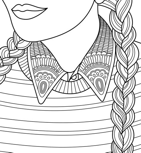 Girl With Plaits To Colour With Coloringbookforme Puppy Coloring