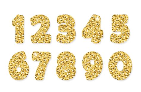 Gold Glitter Numbers For Birthday And Party Festive Design 664470
