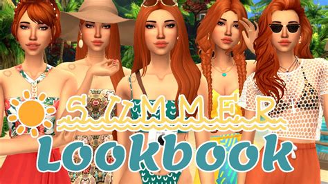 Summer Lookbook ☀️🏖 Sims 4 Create A Sim Full Cc List Youtube