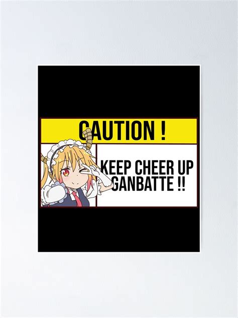 Caution Sign With Cute Anime Girl Poster By Semzig Redbubble