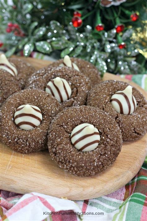 Hershey Kiss Gingerbread Cookies Gingerbread Blossom Cookies Recipe Homemade Recipes Diy