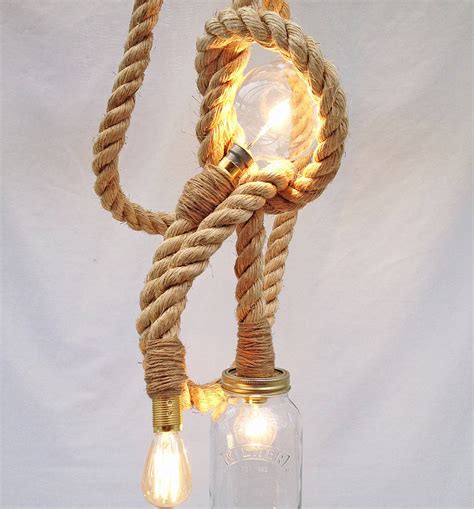 Sisal Three Bulb Rope Pendant Light By Uniques Co