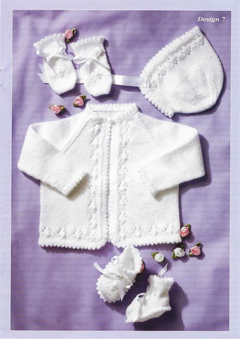4 Ply Baby Matinee Set Knitting Pattern Pdf Newborn Matinee Coat