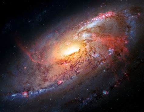 Galaxy M106 Nasa Space Hubble Telescope Fade Resistant Hd Art Print