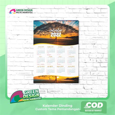 Jual Kalender Custom 2022 Pemandangan Kalender Dinding Custom
