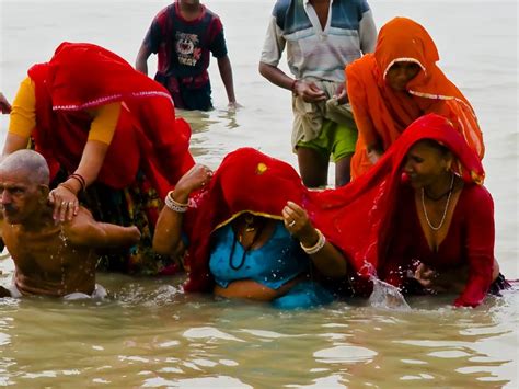 Bathing At Holy Gangasagar During Makar Festival At Sagar Island In