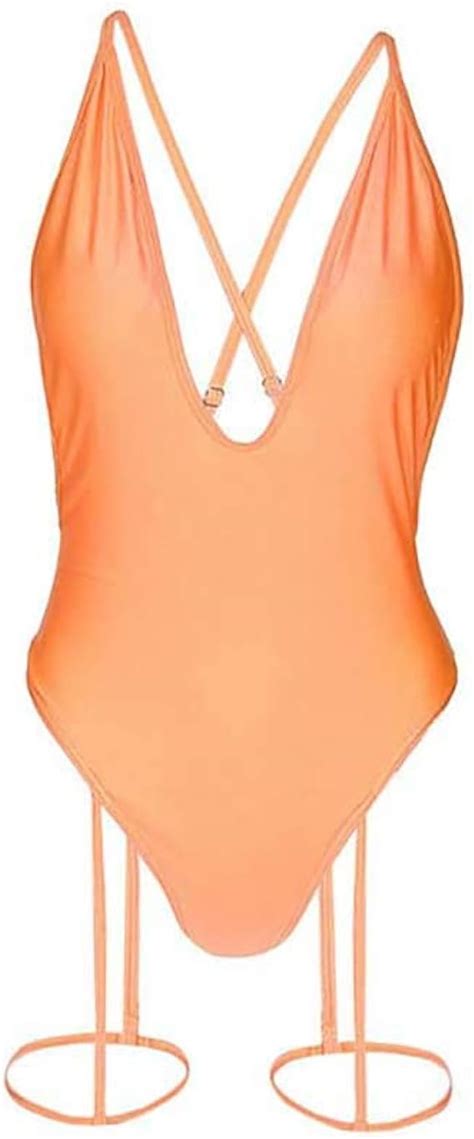 Luvinn Sexy Swimsuit Orange Halter Halter Swimsuit Bikini