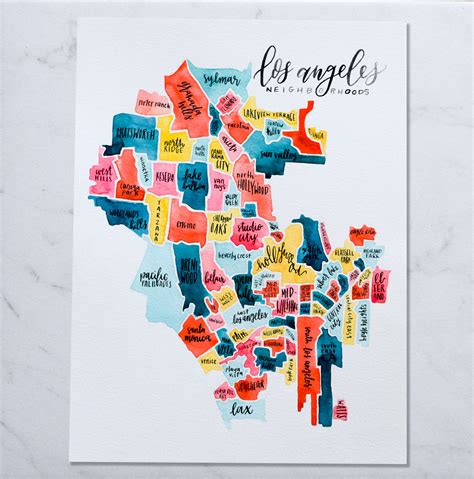 Los Angeles Map Of Neighborhoods Map