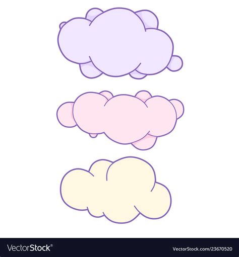 Unicorn Cloud Set With Space For Text Cute Clouds Vector Image