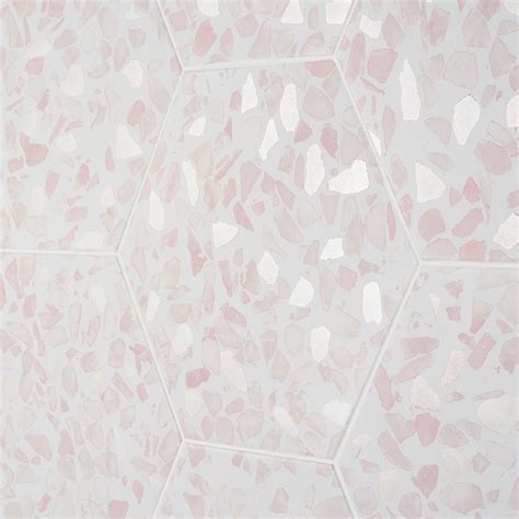 Terrazzo Hex Pink 9 Matte Porcelain Tile