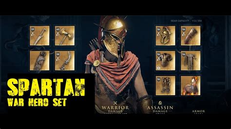 Assassins Creed Odyssey Spartan War Hero Set Showcase Youtube