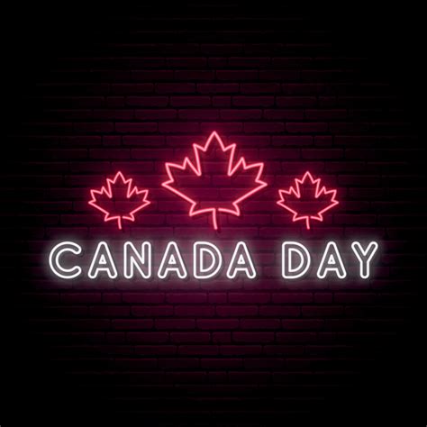 Happy Canada Day Neon Signboard 7533743 Vector Art At Vecteezy
