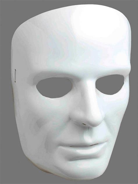 White Male Face Mask — Costume Super Center