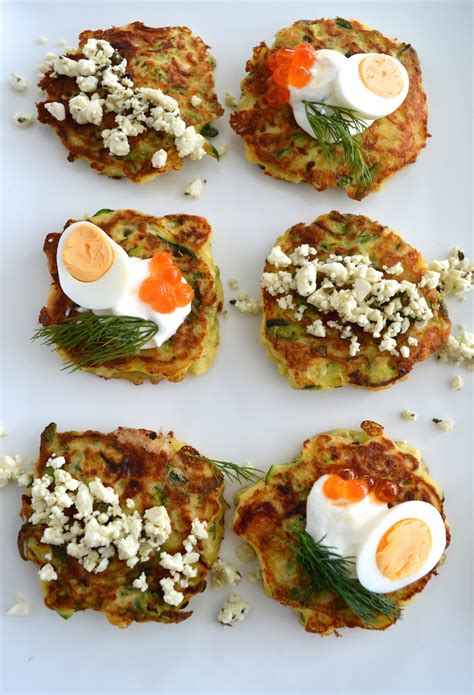 Salmon roe is known as salmo scientifically. Zucchini And Feta Fritters With Dill And Salmon Roe ...