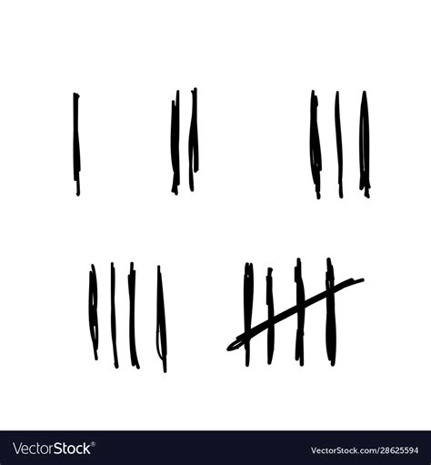 Tally Marks Prison Wall Isolated Counting Signs Vector Image
