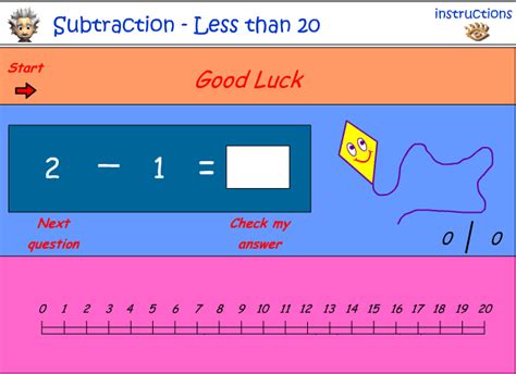Subtraction Using A Number Line Studyladder Interactive Learning Games