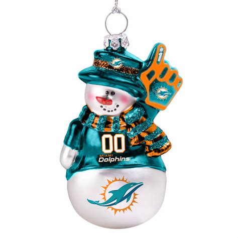This ornament is a precious keepsake perfect for the holidays. Miami Dolphins Glittered Snowman Ornament - Item 141344 ...