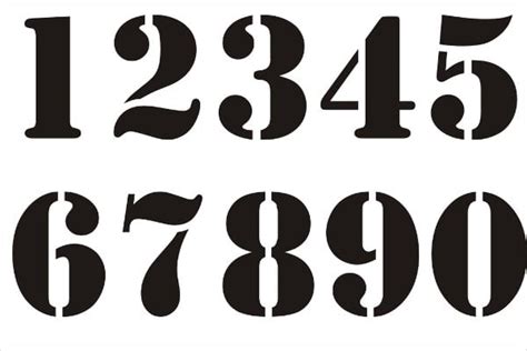 Number Stencil Set 0 9 Signs Sku St 0069 Printable Number Stencils