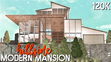 Roblox Bloxburg Modern Hillside Mansion No Large Plot Speed Build