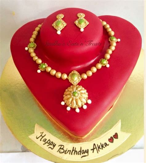 Vintage venetian murano glass blue pink gold foil wedding cake bead necklace. Gold Jewellery cake | Birthday cakes for women, Indian wedding cakes, Novelty cakes