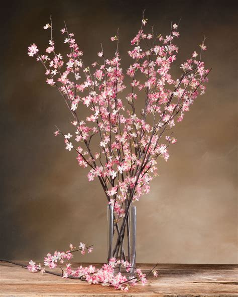 Cherry Blossom Silk Flower Stems For Casual Decorating At