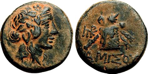 Greek Circa 85 65 Bc Mithridates Vi Of Pontus Ae21 Ef Amisos Mint