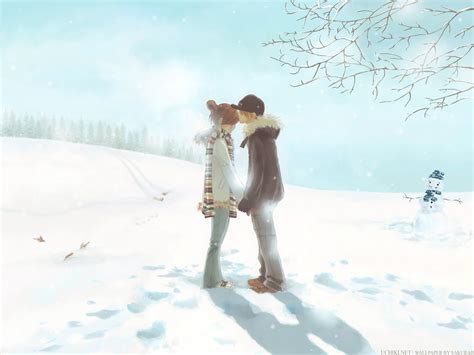 Bokura Ga Ita Series Anime Couple Winter Snow Love Wallpaper
