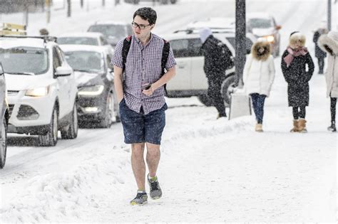University Student Goes Viral For Wearing Shorts In 8c Snow Storm