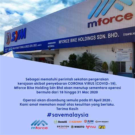 Mforce Bike Holdings Malaysia Shuts Down Operation Due to Covid-19 - iMotorbike News