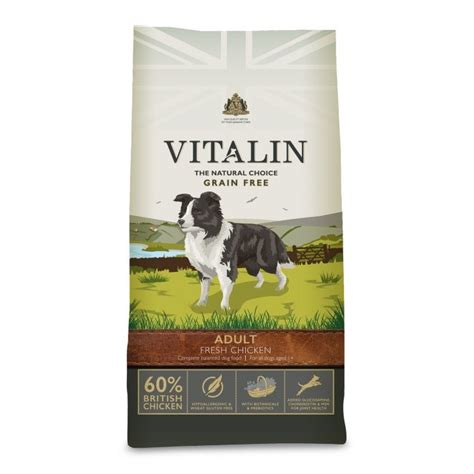 The first baked grain free mixer to hit the uk dog food market! Vitalin Grain Free Adult Fresh Chicken Dog Food 12kg | Feedem