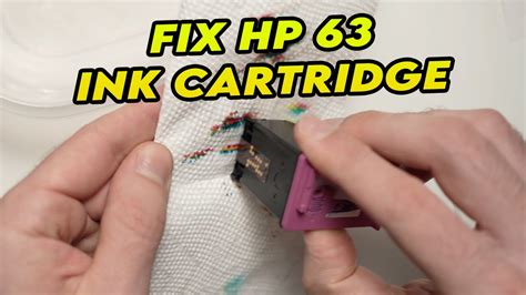 how to clean hp 63 dried ink cartridge printhead blocked and clogged youtube