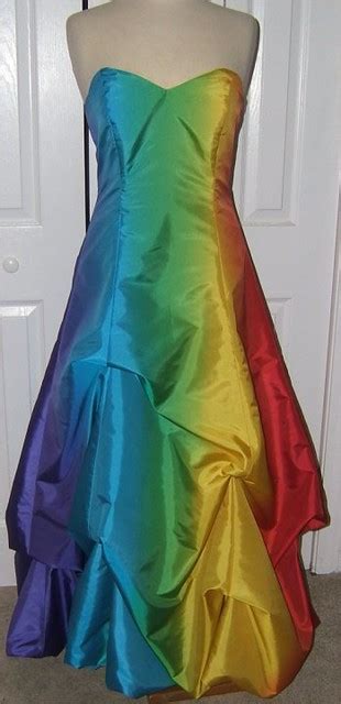 Formal Prom Strapless Handmade Rainbow Prom Dress Multi Color Sizes 6