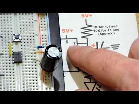 The circuit on the left can be used for long time periods where the push button can be pressed and released before the end of the timing period. 555 timer monostable multivibrator one shot circuit ...