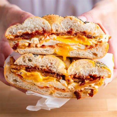 Bacon Egg And Cheese Sandwich New York Deli Style Sip And Feast