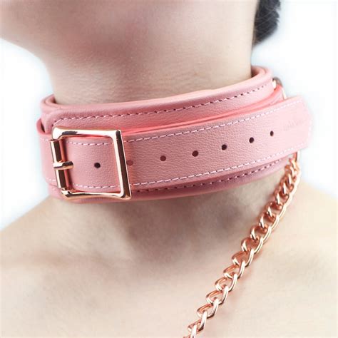 Special Pink Thick Leather Bondage Set Collar With Leash Etsy