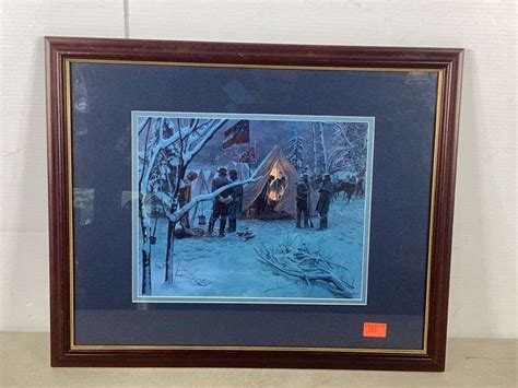 Framed And Matted Mort Kunstler Print Strategy In The Snow 22”x18