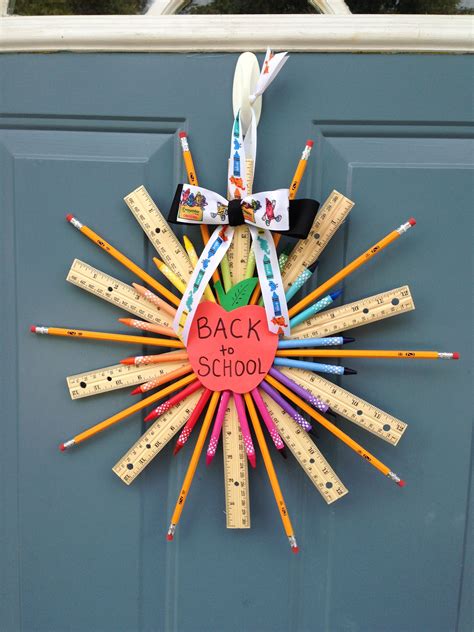 The Back To School Wreath I Made For The Front Door Today Teacher