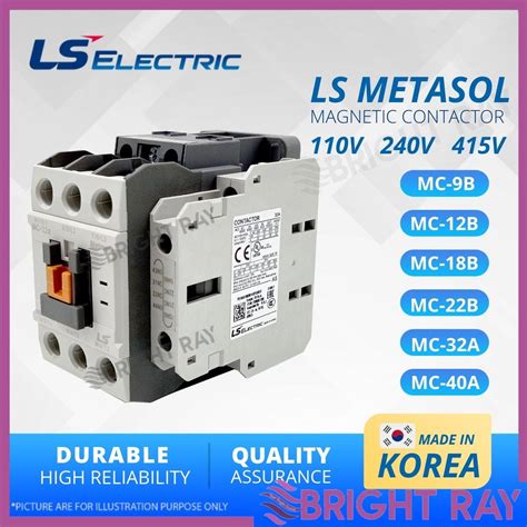 Ls Electric Metasol Magnetic Contactor Ac110v Ac240v Ac415v Mc 9b