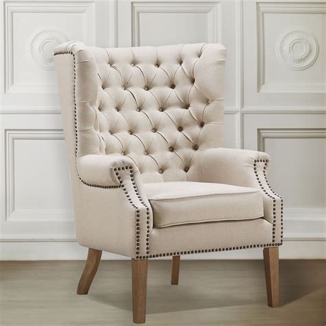 There are best living room chairs for back pain sufferers and also for offices and bedrooms. Abe Beige Linen Wing Chair from TOV (TOV-A2041) | Coleman ...