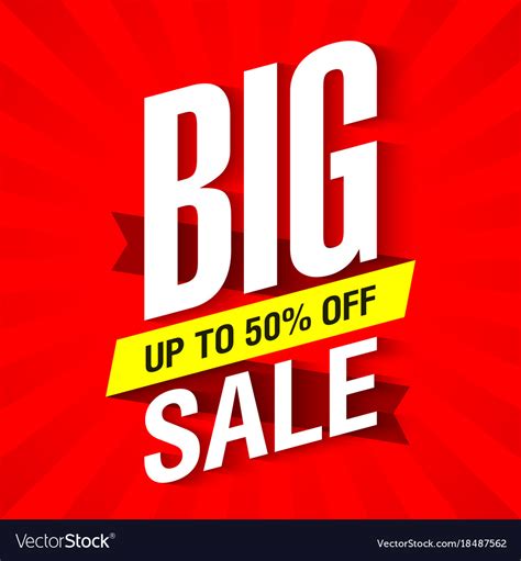 Big Sale Banner Design Template Up To 50 Off Vector Image