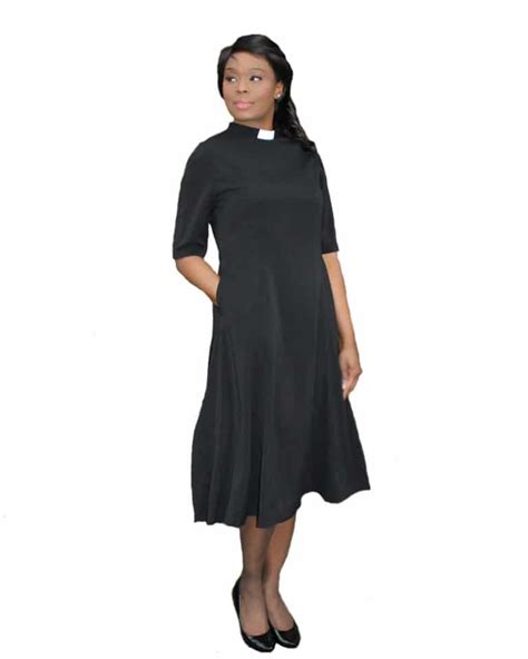 ladies cassock robes style full length clergy dress in black tea dress calf length dress