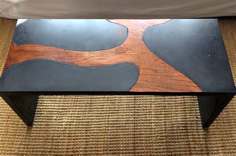 Hand Crafted Concrete Waterfall Coffee Table Indoor Or Outdoor By Mb