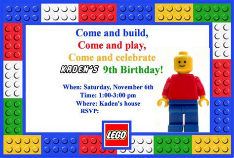 Lego Invitations Party