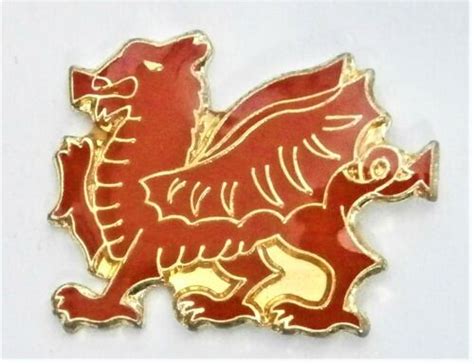 A917 Enamel Welsh Red Dragon Crest Badge Lapel Pin Ebay