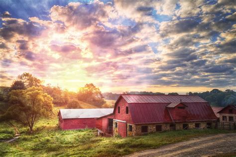 Beautiful Sunrise At The Farm Photograph By Debra And Dave Vanderlaan