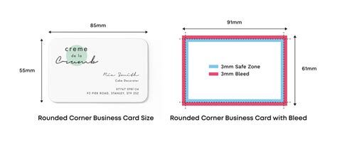 Business Card Size And Dimensions Standard Business Cards Sizes In Mm
