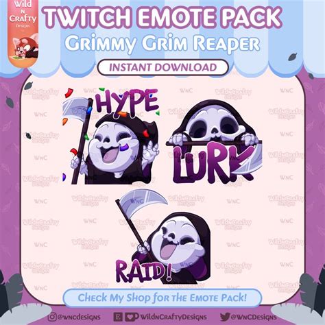 🌱 𝐖𝐢𝐥𝐝𝐧𝐂𝐫𝐚𝐟𝐭𝐲 𝐃𝐞𝐬𝐢𝐠𝐧𝐬🌱 Emotes On Twitter In 2022 Grim Reaper Twitch