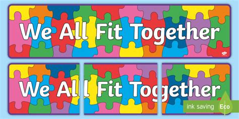 We All Fit Together Banner Teacher Made