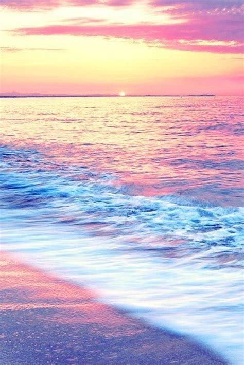 Beach Pink Sea Summer Sunset Tumblr Waves Bring On